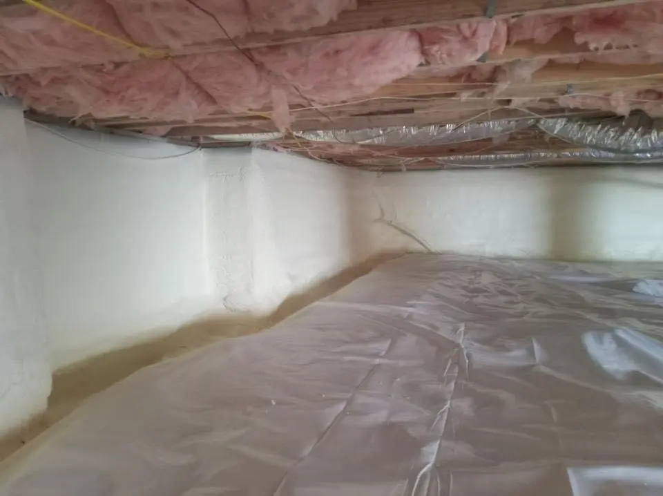 Crawl space encapsulation with closed-cell spray foam for Roof Leak Repair in Wilmington